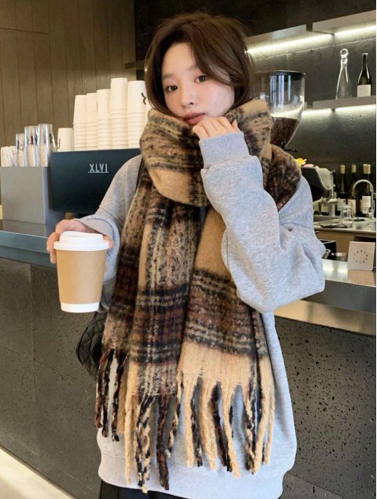 English Style Plaid Fashion Blanket Scarf